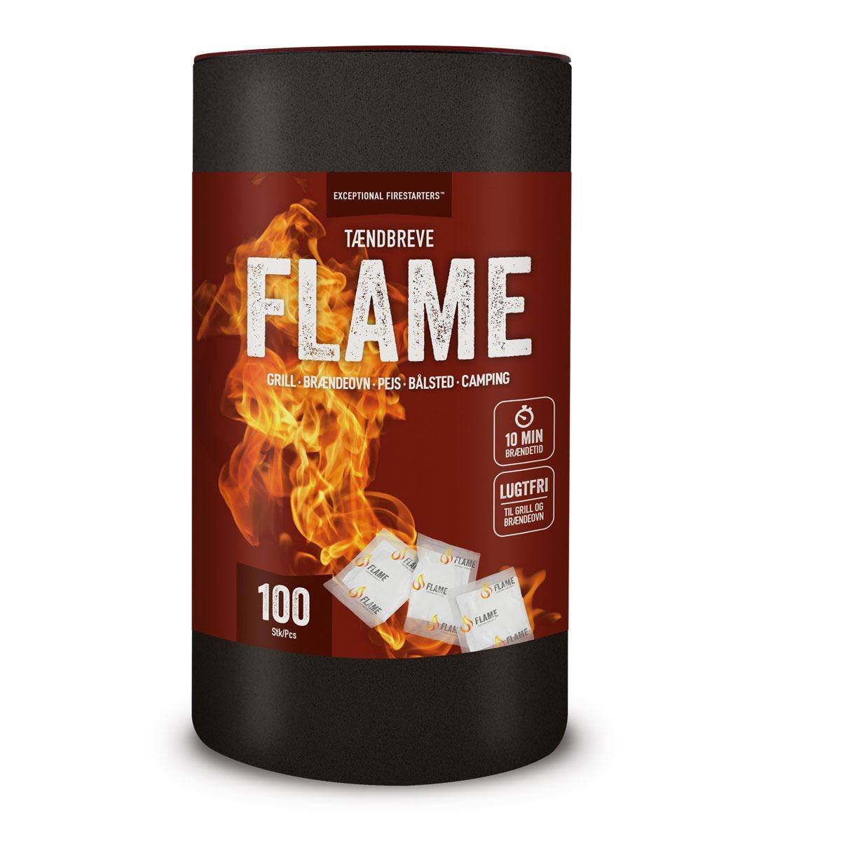 Flame tændbreve - 100 stk i paprør