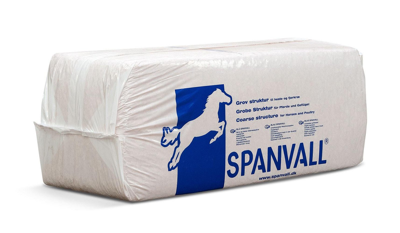 Blå Spanvall spåner - heste strøelse - 21 poser pr. palle