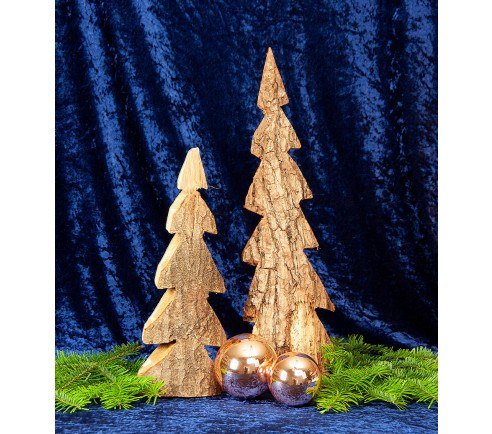 Juletræ med bark - flere størrelser