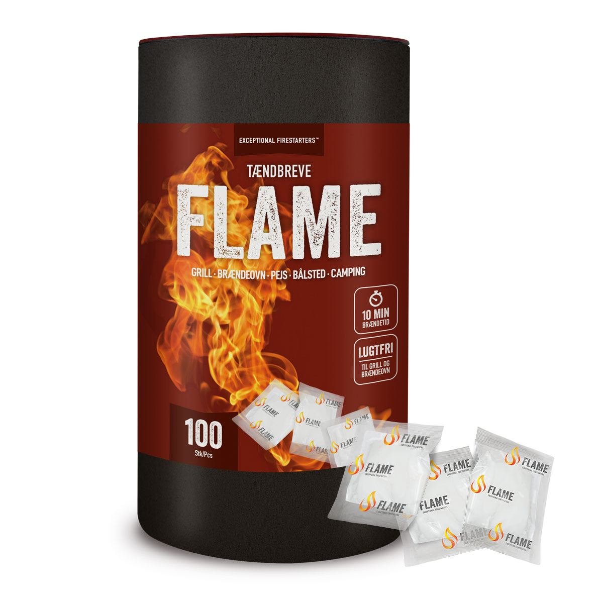 #2 - Flame tændbreve - 100 stk i paprør
